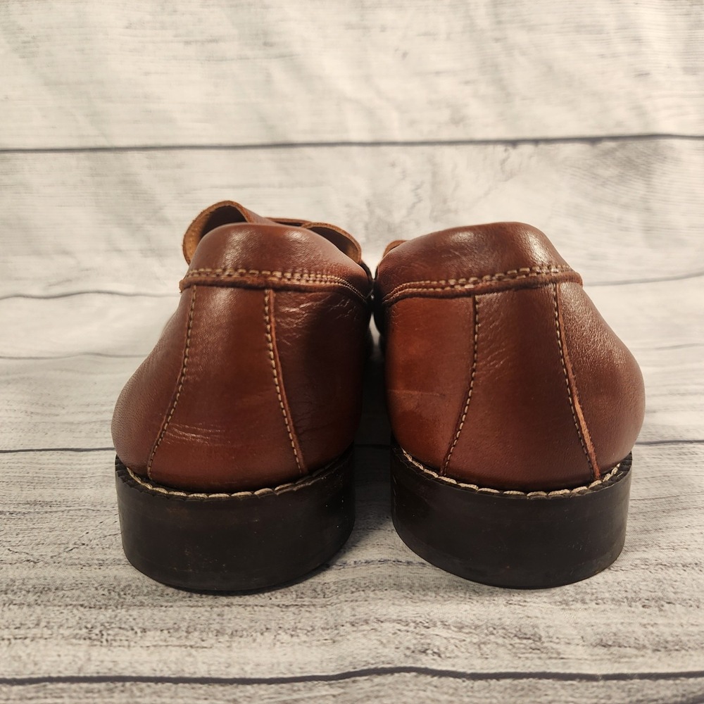 Donald Pliner Miles Men's Size 11.5 M Soft Tumble Leather Loafers Brown Cognac - Picture 5 of 9